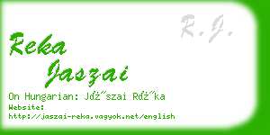 reka jaszai business card